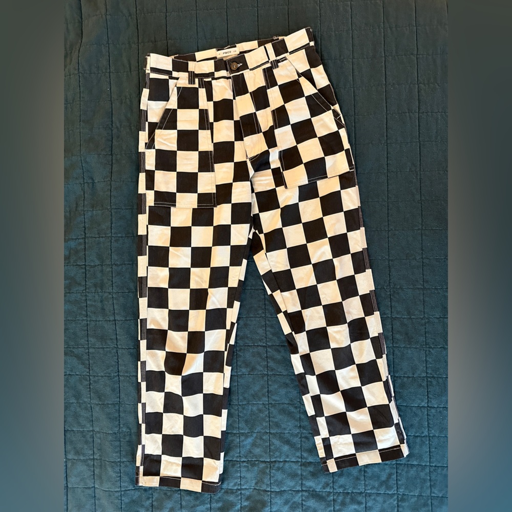 P&Co 304 Service Fatigue Pants, Checkered, Black & White